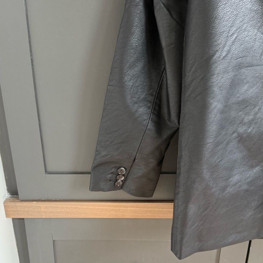 Abercrombie & Fitch Vegan Leather Black Blazer Jacket • Small • NWT - Picture 9 of 12
